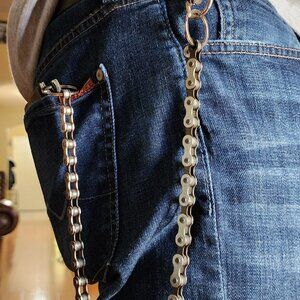 Wallet Chain Stainless Steel Biker Chain Trucker Gray Leash 24" Medium Punk